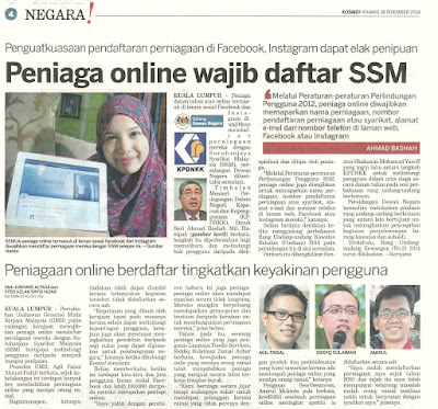 Peniaga Online Wajib Daftar SSM