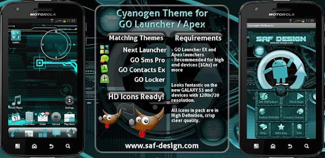 CYANOGEN Go Launcher EX  Theme v1.31 Apk