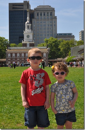 Tyler and Reagan at Independence Hall