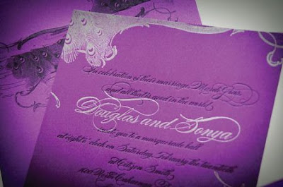 Wedding Invitations on And Pretty   A Calligraphy Shop     Chic Purple Wedding Invitation