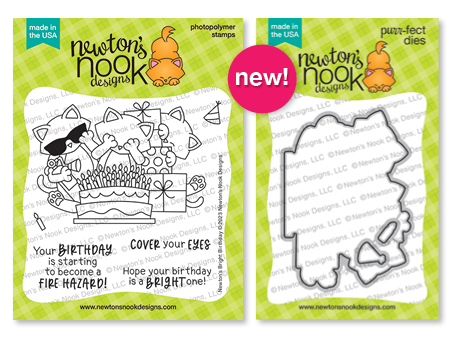 Newton's Nook Designs NEW Newton's Bright Birthday Stamp Set and coordinating NEW Newton's Bright Birthday Die Set