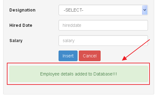 codeigniter form insert db success msg