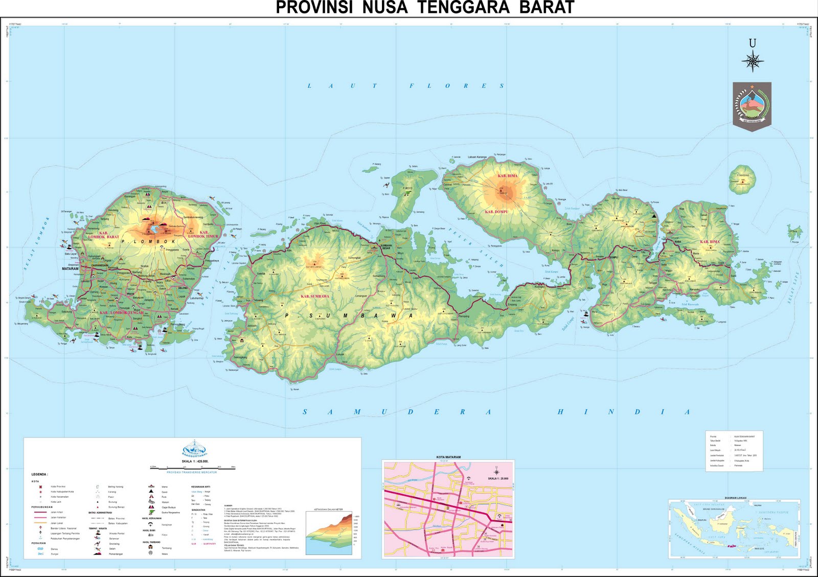 Peta Provinsi Nusa Tenggara Barat  NTB 