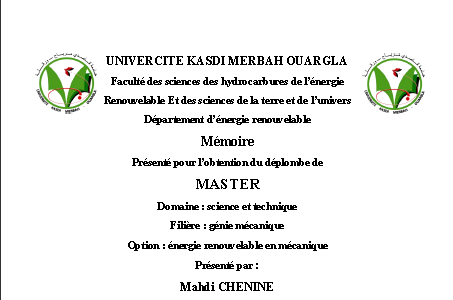  Etude numérique d’un échangeur géothermique air-sol par Mahdi CHENINE Abdelhak BELHADJ