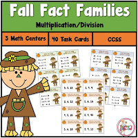  Fall Fact Family Task Cards using Multiplication and Division