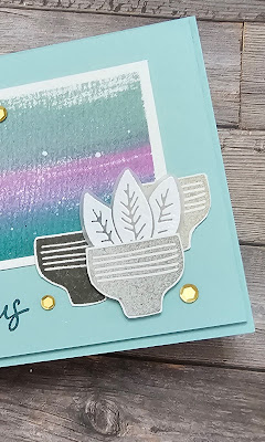 Planted Paradise stampin up watercolour wash muted colour dl card