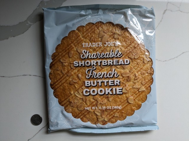 Trader Joe's Shortbread French Butter Cookie packaging.