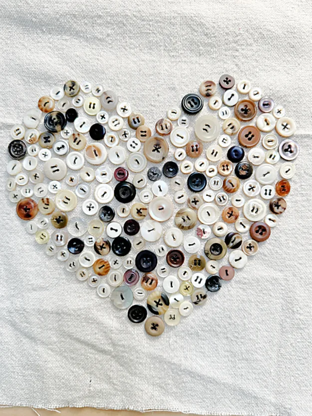 finished button heart