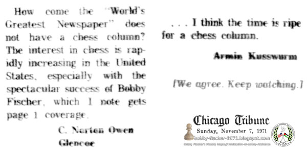 How come the 'World's Greatest Newspaper' does not have a chess column?