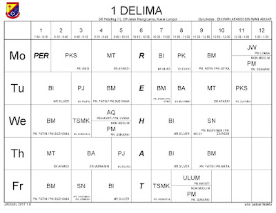 JADUAL WAKTU PEMBELAJARAN