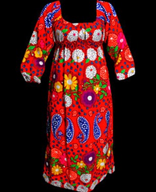 1960's flower power day dress monster vintage