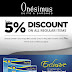 Get 5% discount on ALL regular items at Onesimus!
