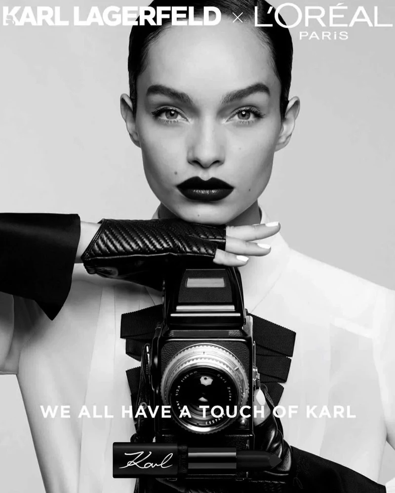 Luma Grothe appears in L’Oréal Paris x Karl Lagerfeld makeup campaign