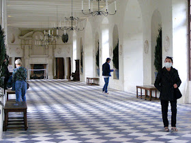 Long gallery at the Chateau de Chenonceau during Covid19 restrictions.  Indre et Loire, France. Photographed by Susan Walter. Tour the Loire Valley with a classic car and a private guide.