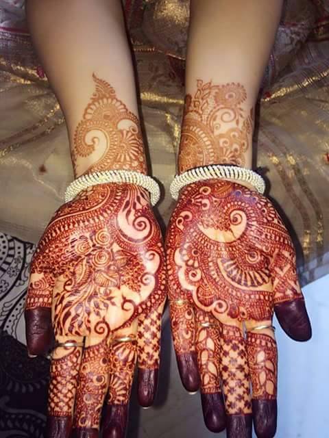 Beautiful Latest Simple Arabic Pakistani Indian Bridal Girl Mehndi