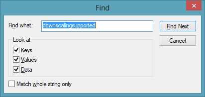 Find downscaling