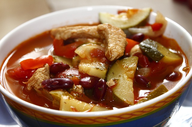 Bowl of Soup: Meat, Beans, Vegetables