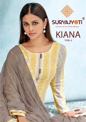 Suryajyoti Kiana vol 1 Cotton Satin self embroidered suits