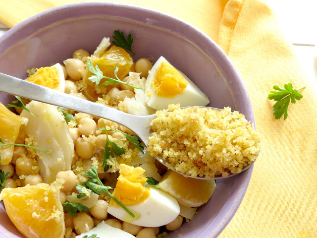 salada de bacalhau e grão