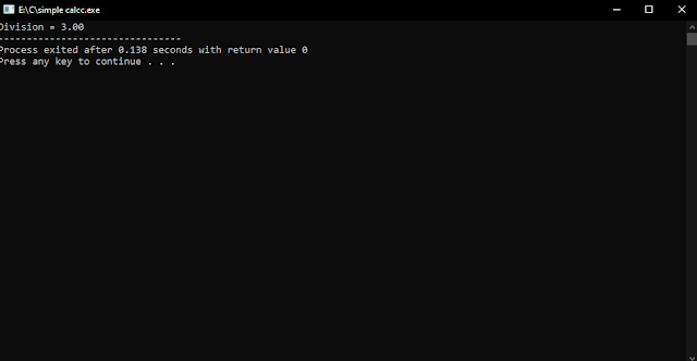 How to Divide two numbers by taking input from user?
