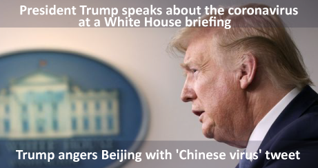 Trump enfurece a Beijing con un tuit de virus chino.