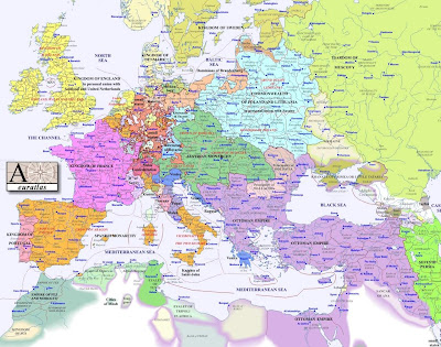 Karta över Europa Region
