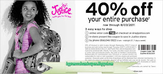 Free Printable Justice For Girls Coupons