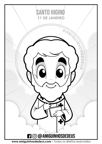 desenho Santo Higino para colorir