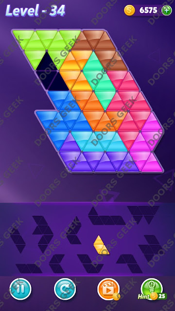 Block! Triangle Puzzle 11 Mania Level 34 Solution, Cheats, Walkthrough for Android, iPhone, iPad and iPod