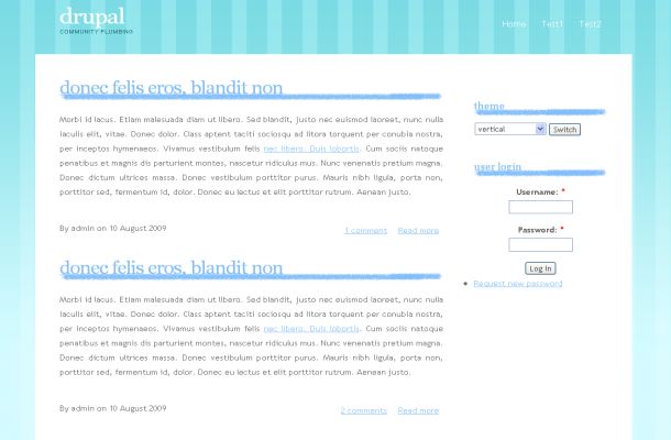 Free Blue White Grunge Business Drupal Theme