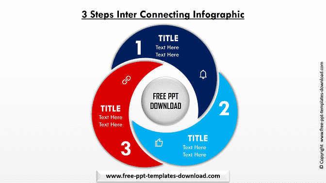 3 Steps Inter Connecting Beautiful Infographic Template Download