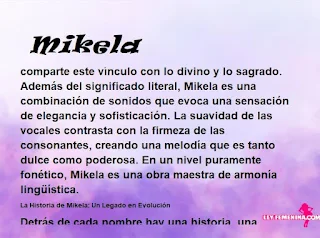 ▷ Significado del nombre Mikela