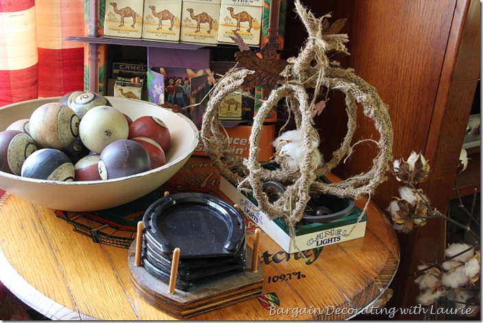 Fall Vignette Cotton Boll in Pumpkin