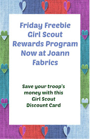 Free Girl Scout Rewards Program at Joann Fabrics. Leaders get 15% off all eligible purchases.