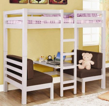 Twin Loft Bed with Desk