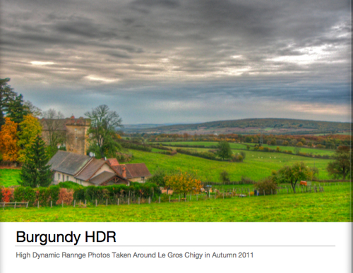 Front Cover of Burgundy HDR, a book of autumn HDR photographs.