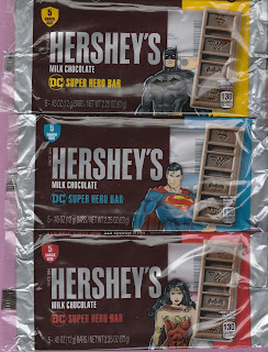 Front of Hershey's DC Super Hero Bar 5 Pack Snack Size Trinity