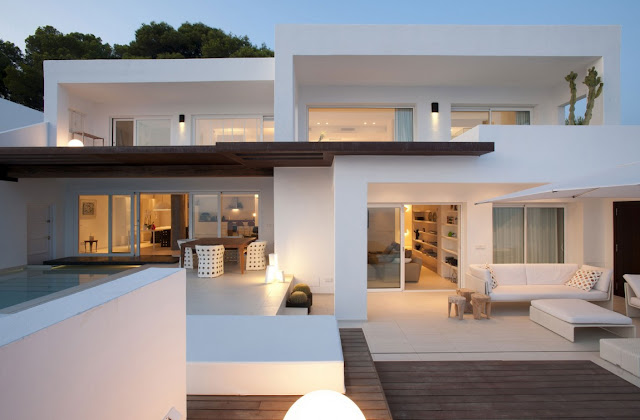 White modern home in Ibiza, Spain