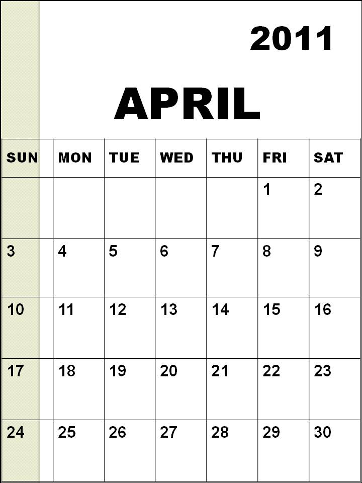 2011 blank calendar template. Blank+calendar+april+2011