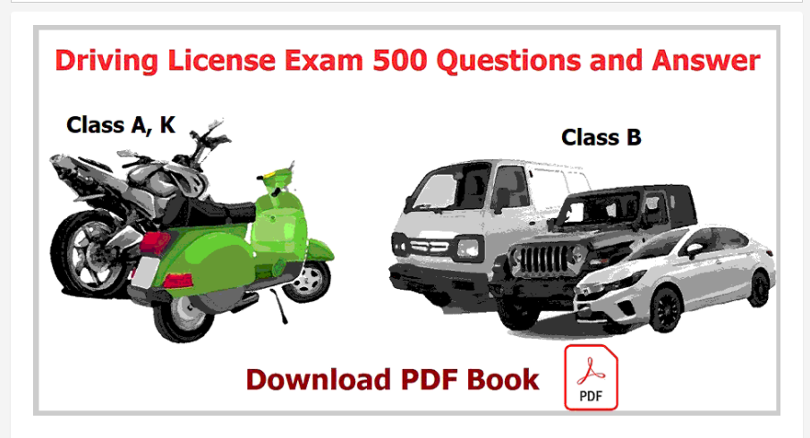 Department of Transport Management 500 Questions and Answer collection for Driving License Exam