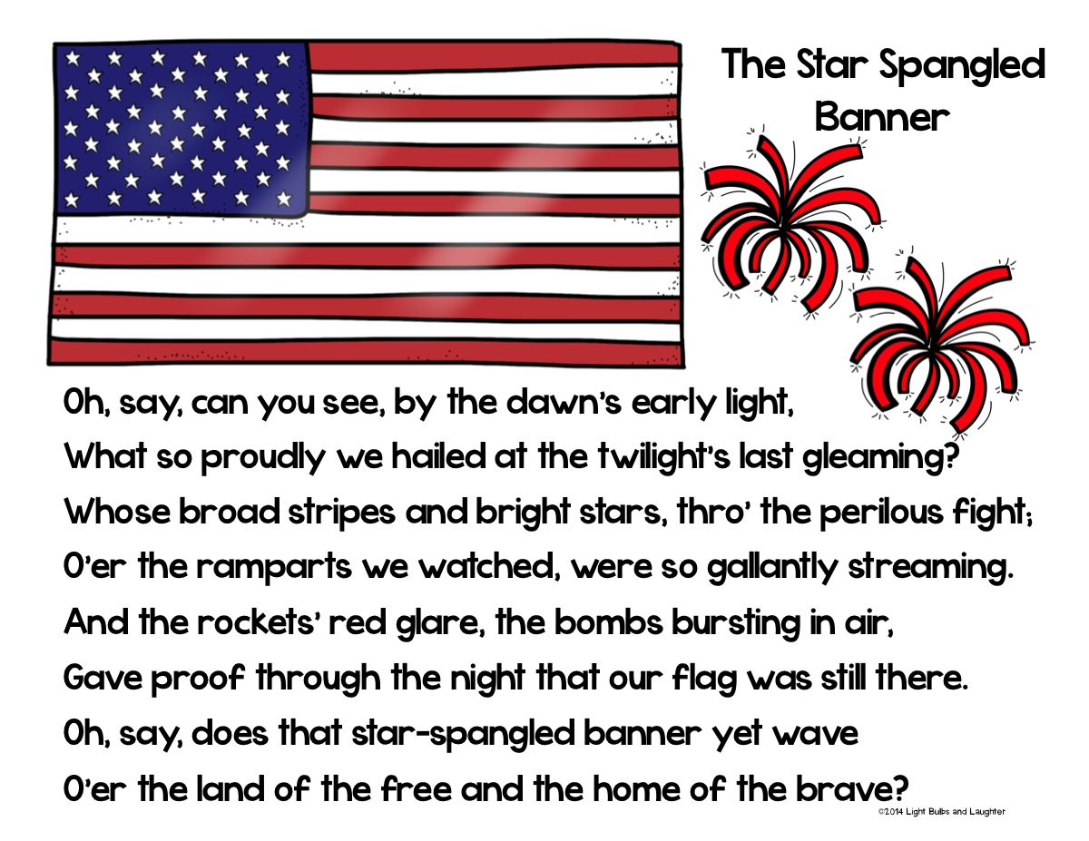 Star Spangled Banner Poster from Light Bulbs and Laughter