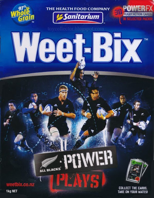 Weet-Bix Cards 2009 All Blacks Power Plays - Sanitarium 1kg Box was specially marked and included 3 cards