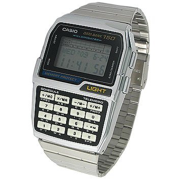 CASIO Glow-in-the-dark Databank Calculator Watch (SILVER)