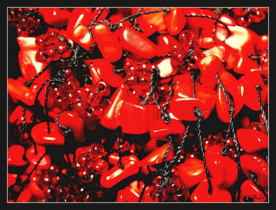 Sorting out the beads brooches 