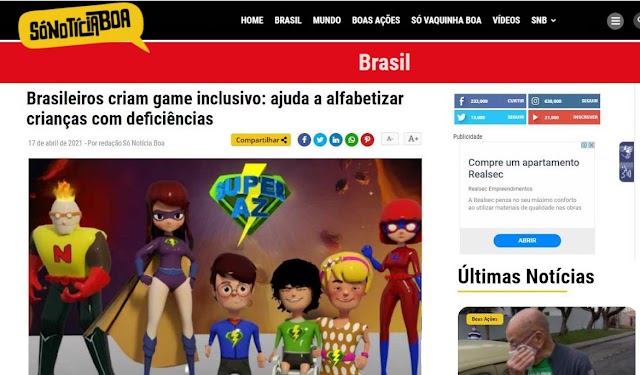 Brasileiros criam game inclusivo: ajuda a alfabetizar crianças com deficiências