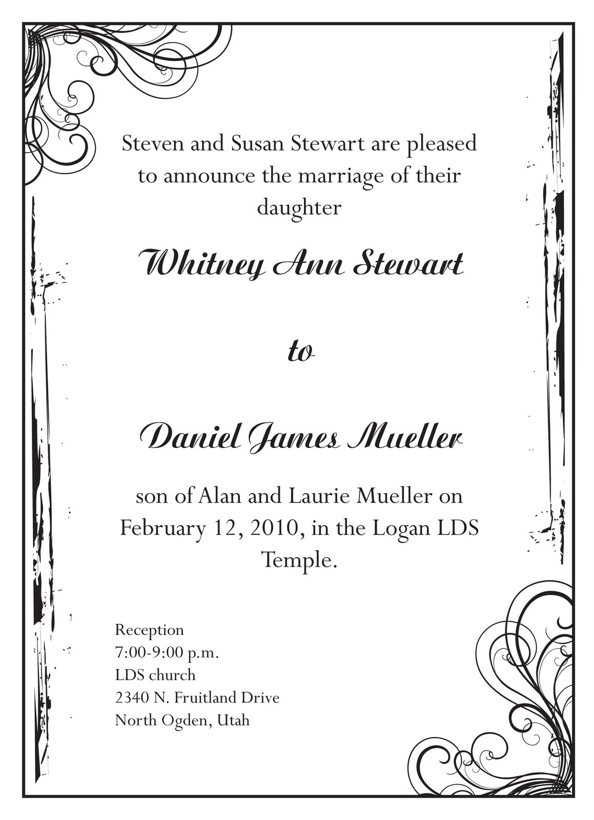 white wedding invitation