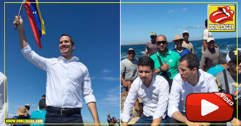 Juan Guaidó llegó en un peñero a Nueva Esparta para predicar la palabra