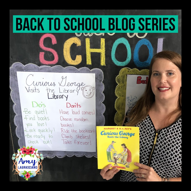 Click here to find ideas on setting expectations for the library.  Included are ideas and  an anchor chart for the very engaging book Curious George Visits The Library and The Library Mouse.  Get your back to school plans ready.   Perfect for elementary classrooms and homeschool children.  {kindergarten, first, second, k, 1st, 2nd}