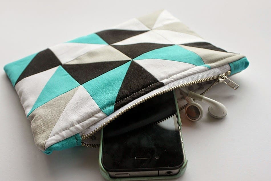 Geometric Zipper Pouch Tutorial