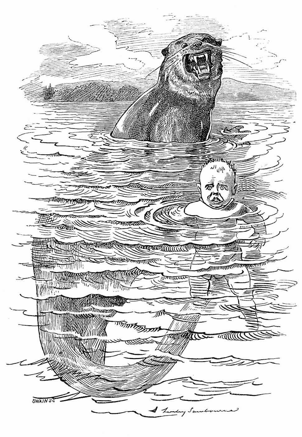 a Linley Sambourne 1885 children's book illustration for the water baby